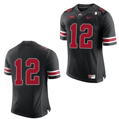 Ohio State Buckeyes Men's Only Number #12 Black Authentic Nike 2015 Patch College NCAA Stitched Football Jersey GT19P07UI